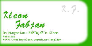 kleon fabjan business card